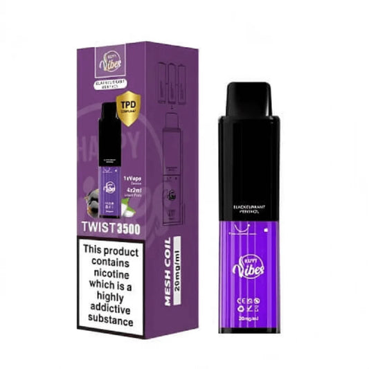 Happy Vibe 2400 Disposable Device 20MG - Box of 5 Blue Razz Raspberry
