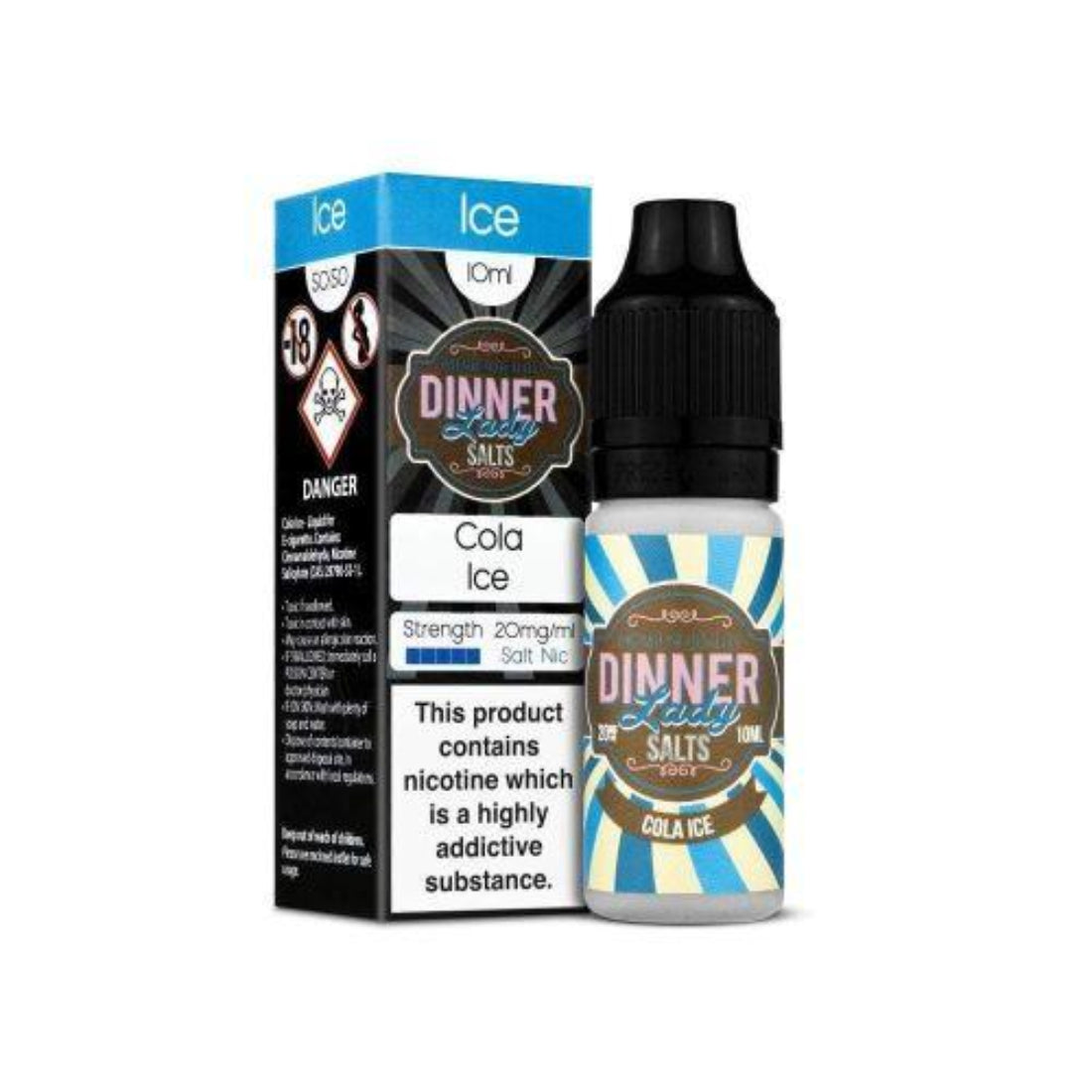 Pack of 10 Dinner Lady 10ml Nic Salts E-Liquid_ cola ice(7)