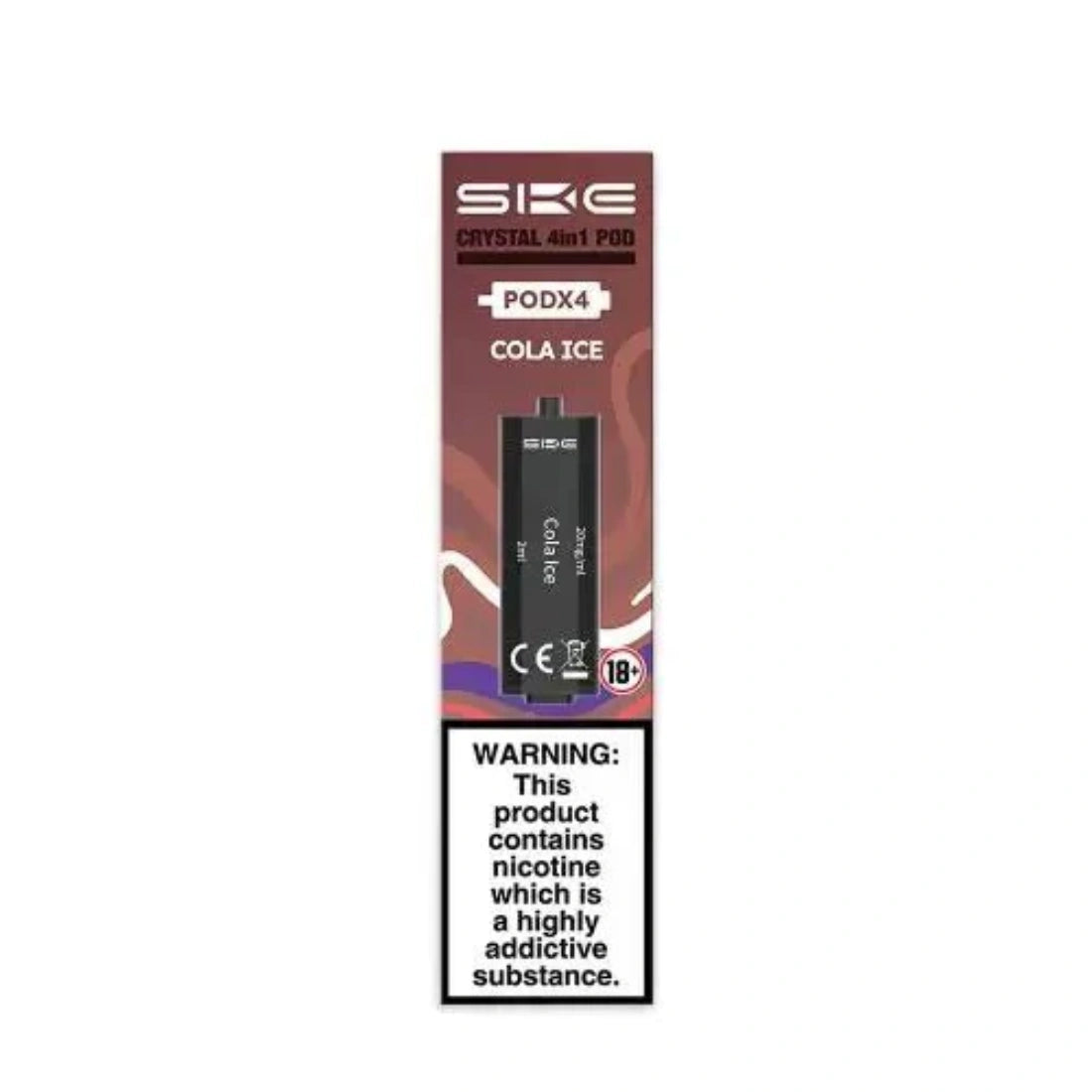 SKE Crystal 4 In 1 Pre-Filled Pods &#8211; 20MG Box Of 10 Cola Ice