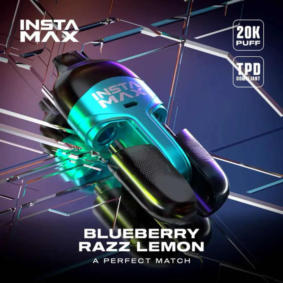 Instamax - Instaflow 20k Disposable Vape - Box of 5 Blueberry Razz Lemon