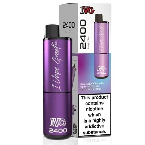 IVG 2400 Disposable Vape Pod Device - Box of 5 Berry Fizz